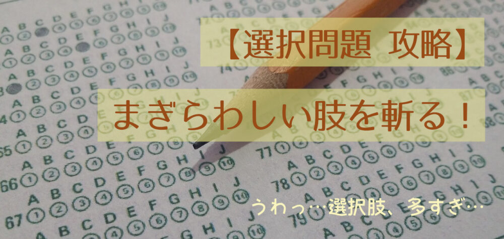 【選択問題攻略】まぎらわしい肢を斬る！